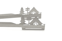 Grillzange Motiv Camping / Zelt